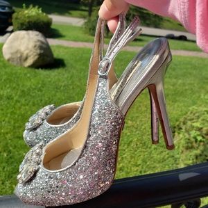 Badgley Mishka Glitter Slingbacks size 6